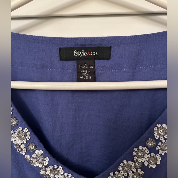 Style & Co Embellished V-Neck Tunic Top Women’s Size Large - Picture 7 of 8